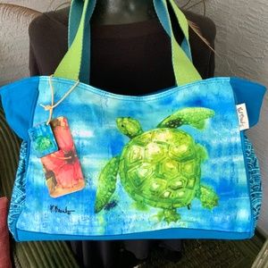 SEA TURTLE TROPICAL SUMMER Tote HANDBAG - SHOULDER  BAG 💙  NWT 💙 LIGHTWEIGHT